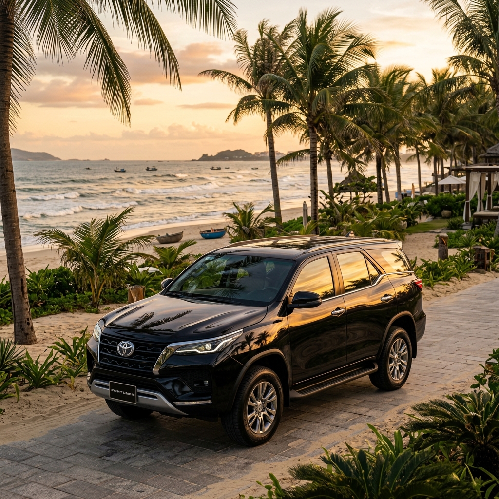 Xe 7 chỗ Toyota Fortuner tại biển Đà Nẵng